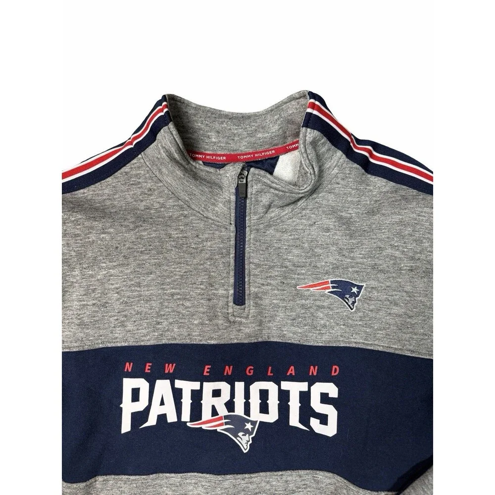 New England Patriots Tommy Hilfiger Men's Quarter Zip XL NFL Rare Zip pockets - Picture 2 of 10